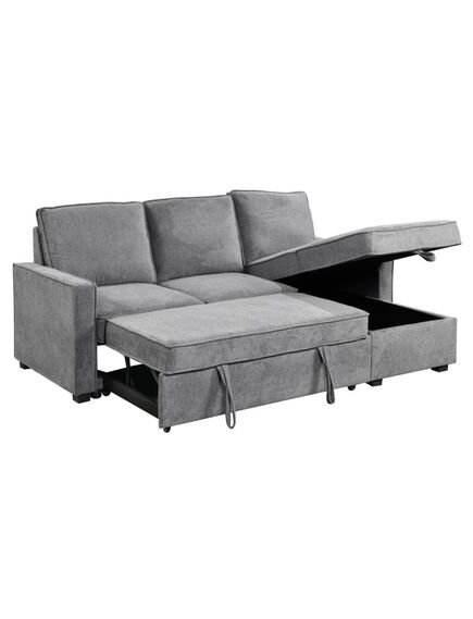 Divans CLEO Grey Burlap Corner Sofa, изображение 4
