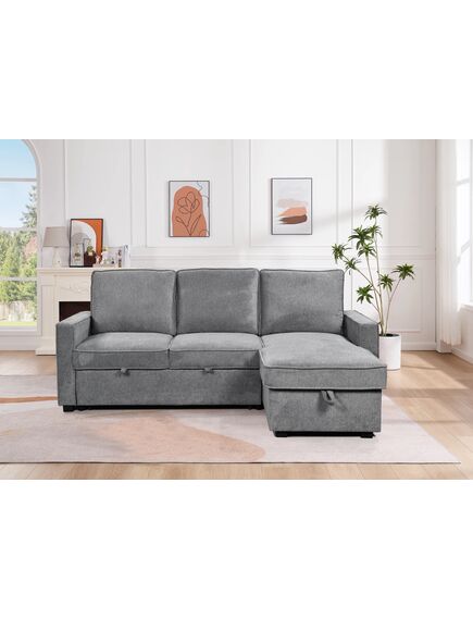 Divans CLEO Grey Burlap Corner Sofa, изображение 6
