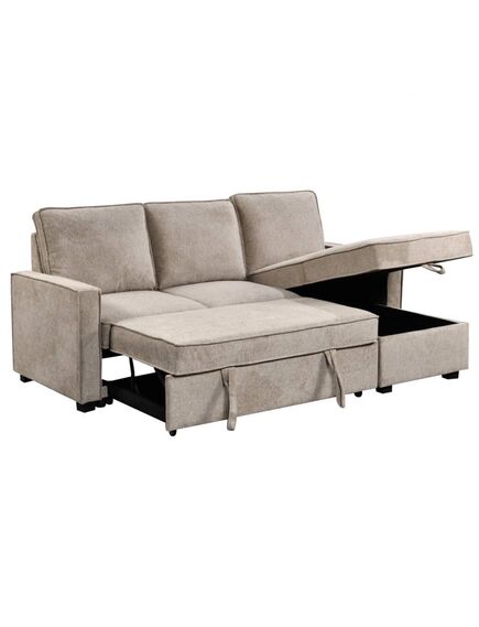 Divans CLEO Light Brown Burlap Corner Sofa, изображение 4