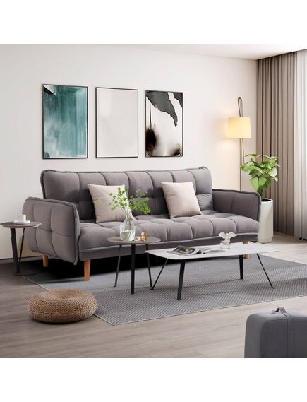 Divans DIONIS Grey Linen Sofa, 8 image