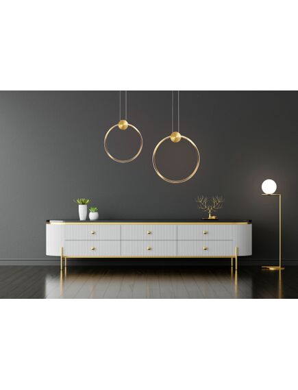 Toolight LAMPA SUFITOWA WISZĄCA LED APP1394-CP OLD GOLD 30cm, 5 image