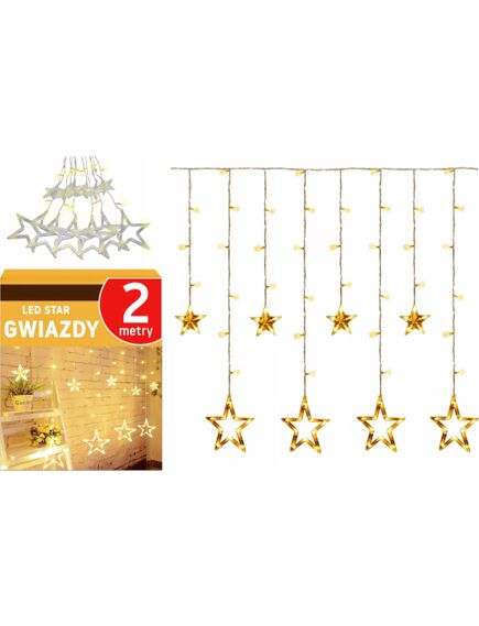 Tutumi Lampki choinkowe kurtyna LED gwiazdy 2m, изображение 2