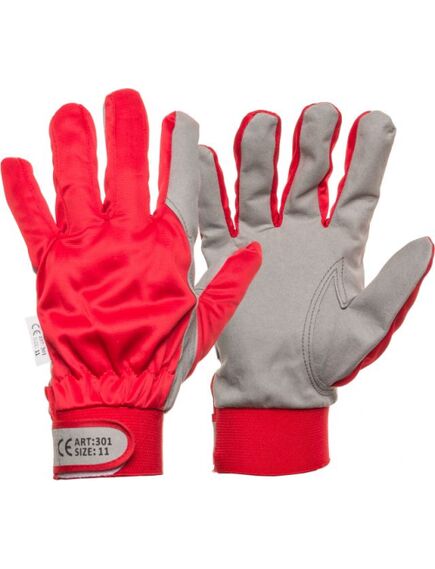 Перчатки синтетической кожи с зажимом 9. размер