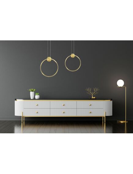 Toolight LAMPA SUFITOWA WISZĄCA LED APP1393-CP GOLD 30cm, 5 image