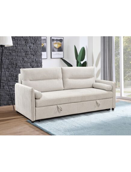 Divans GIROS Beige Burlap Sofa, изображение 4