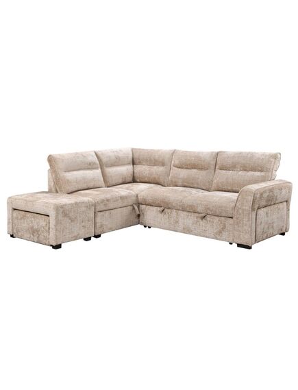 Divans ROCCO Beige Left Chenille Corner Sofa