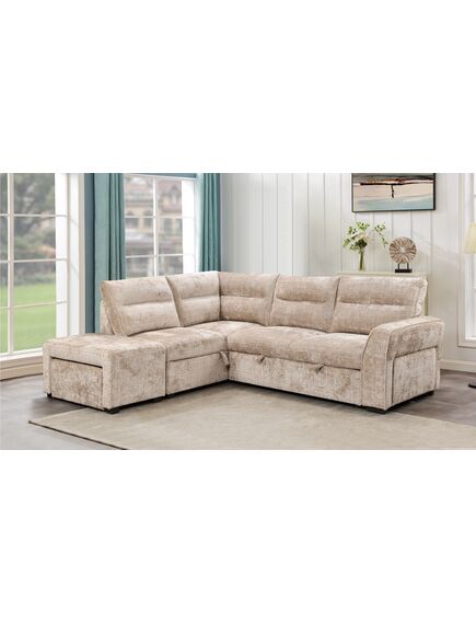 Divans ROCCO Beige Left Chenille Corner Sofa, изображение 5