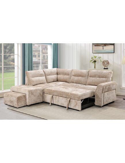 Divans ROCCO Beige Left Chenille Corner Sofa, изображение 6