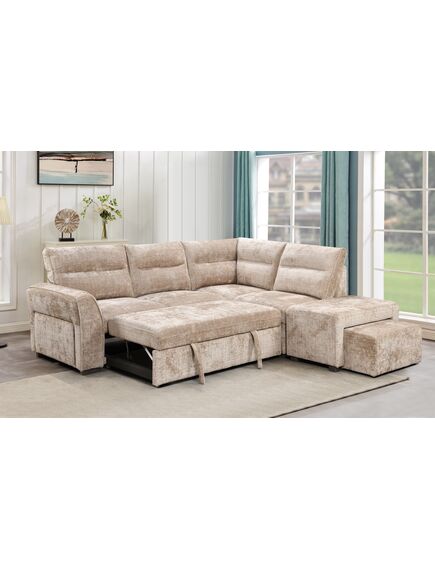 Divans ROCCO Beige Right Chenille Corner Sofa, изображение 6