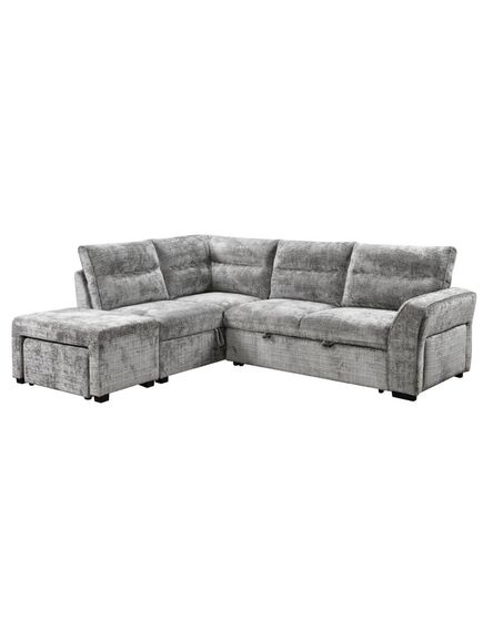 Divans ROCCO Light Grey Left Chenille Corner Sofa