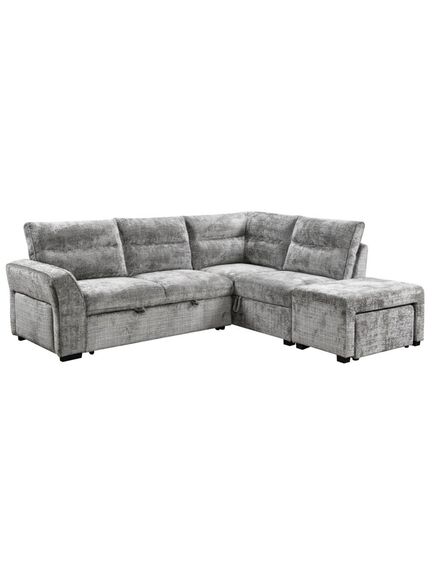 Divans ROCCO Light Grey Right Chenille Corner Sofa