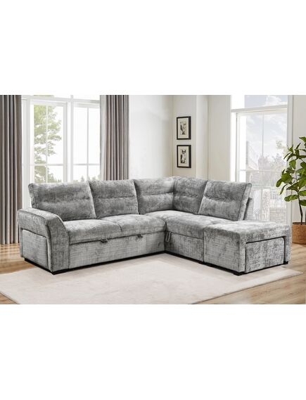 Divans ROCCO Light Grey Right Chenille Corner Sofa, изображение 5