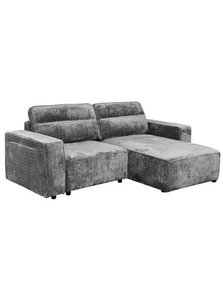 Divans RUFUS Dark Grey Chenille Corner Sofa