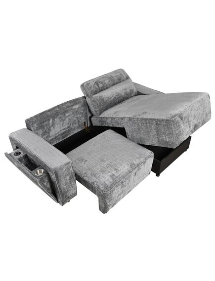 Divans RUFUS Dark Grey Chenille Corner Sofa, изображение 3