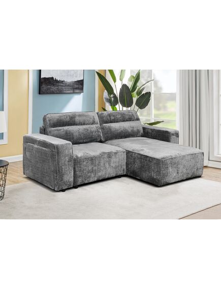 Divans RUFUS Dark Grey Chenille Corner Sofa, изображение 4
