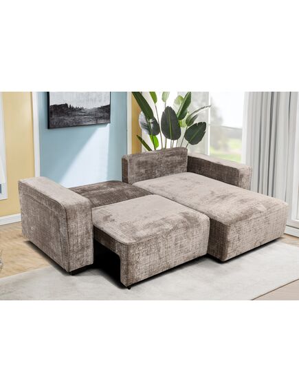 Divans RUFUS Taupe Chenille Corner Sofa, изображение 5