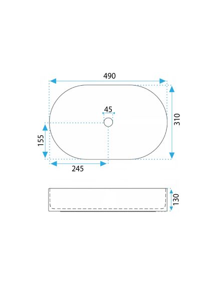 Rea Sanitary Umywalka nablatowa Rea Vanda Baby Blue Matt, изображение 5