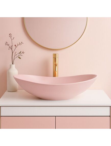 Rea Sanitary Umywalka nablatowa Rea Royal Powder Pink Matt, 2 image