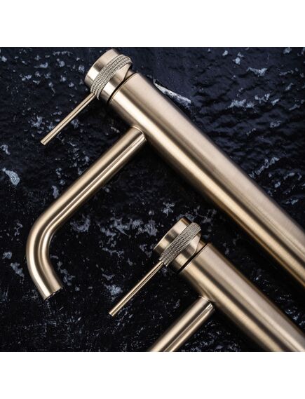 Rea Sanitary Bateria Umywalkowa REA Lungo Grip Złota Szczotkowana Niska, изображение 2