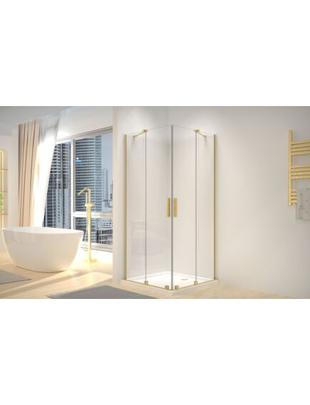 Rea Sanitary Kabina Prysznicowa REA Montana Double Złota Szczotkowana 80x80, 3 image