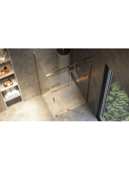 Rea Sanitary Kabina Prysznicowa REA Montana Złota Szczotkowana 140x100, 4 image