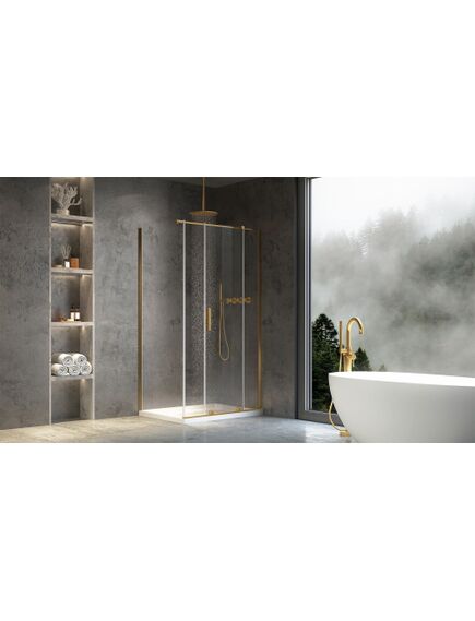 Rea Sanitary Kabina Prysznicowa REA Montana Złota Szczotkowana 140x100, 3 image