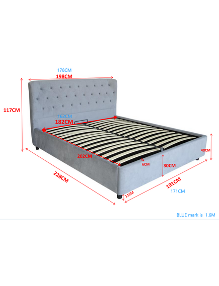 Gulta RIVIERA 160 Dark Grey Bed, изображение 6