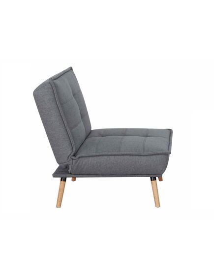 Krēsls AMBER Dark Grey Linen Armchair, 4 image
