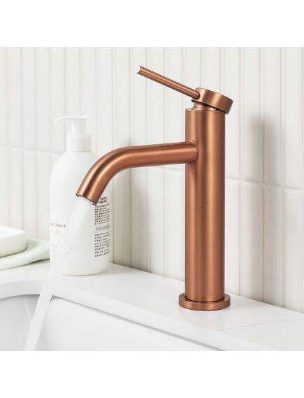 Rea Sanitary Bateria Umywalkowa REA CLIF MIEDŹ SZCZOTKOWANA Niska, изображение 2