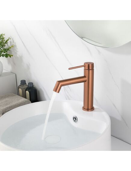 Rea Sanitary Bateria Umywalkowa REA FOSS MIEDŹ SZCZOTKOWANA Niska, изображение 2