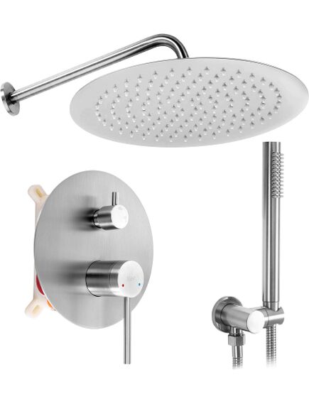 Rea Sanitary Zestaw natryskowy podtynkowy Rea Foss Clif Nikiel Szczotkowany + BOX