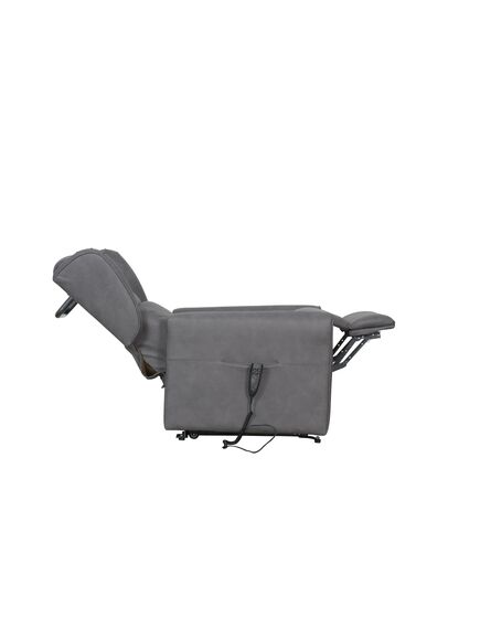 Krēsls GINGER Grey Leather Armchair, 3 image