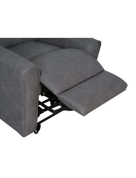 Krēsls GINGER Grey Leather Armchair, 4 image