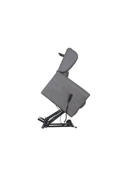 Krēsls GINGER Grey Leather Armchair, 7 image