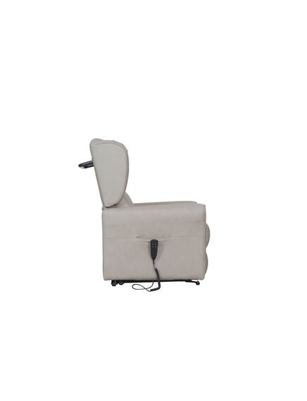 Krēsls GINGER Light Grey Leather Armchair