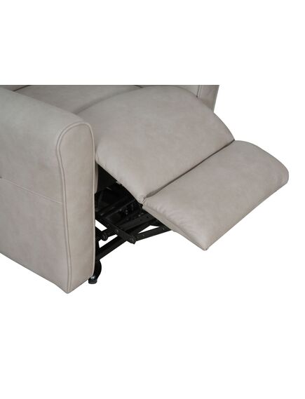 Krēsls GINGER Light Grey Leather Armchair, 10 image