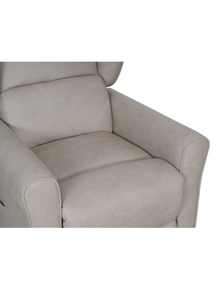 Krēsls GINGER Light Grey Leather Armchair, 12 image