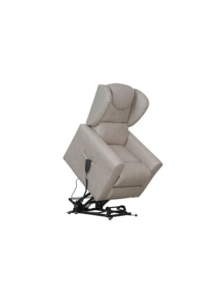 Krēsls GINGER Light Grey Leather Armchair, 6 image