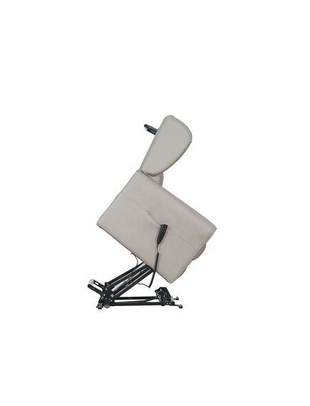 Krēsls GINGER Light Grey Leather Armchair, 7 image