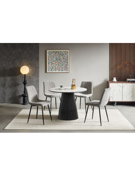 Galds HILTON 100x100 White Matt Table, изображение 4
