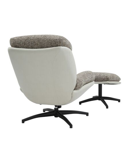 Krēsls YORK Taupe Chenille Armchair w/pouf, 2 image