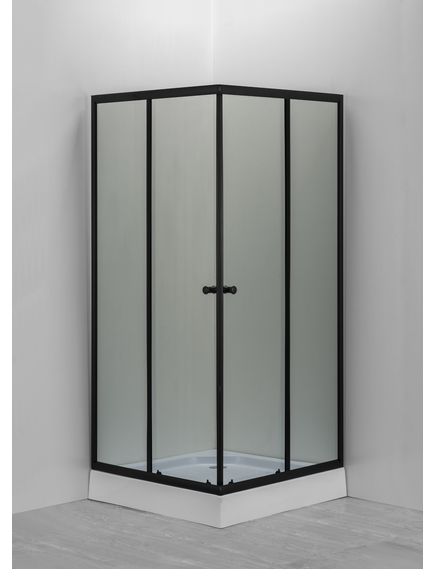 Gotland Душевой уголок GOTLAND Eko Black 900*900*195cm с низким поддоном