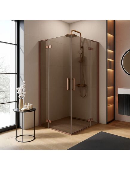 Rea Sanitary Kabina Prysznicowa REA Hugo Double 80x80 Miedź Szczotkowana, 2 image