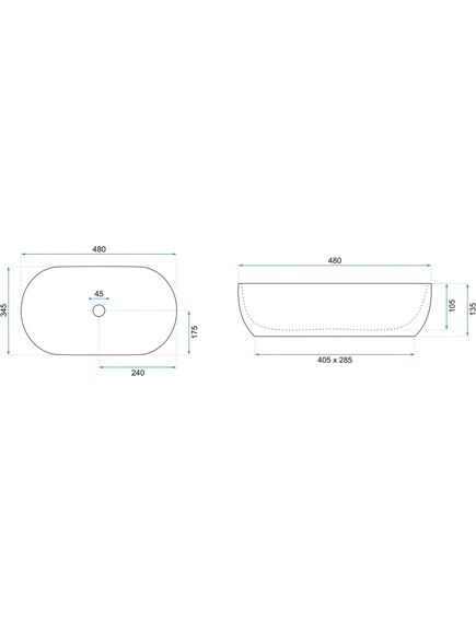 Rea Sanitary Umywalka Nablatowa REA Amelia ASH MATT, 4 image