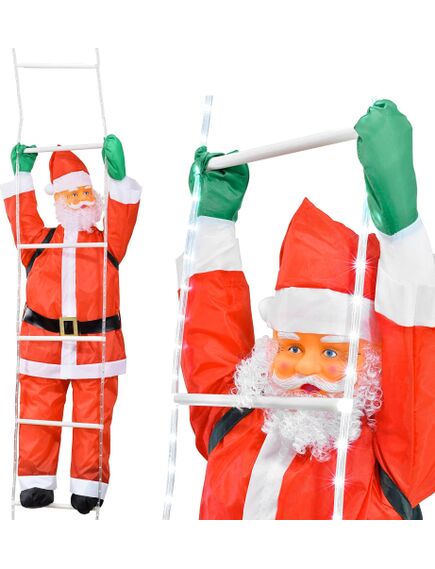 Tutumi ŚWIĘTY MIKOŁAJ 190 CM NA ŚWIECĄCEJ DRABINIE LED