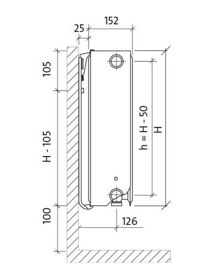 Purmo Tērauda paneļu radiators Purmo Ventil Compact Tips 33 H500/L1200 - gab., 2 image
