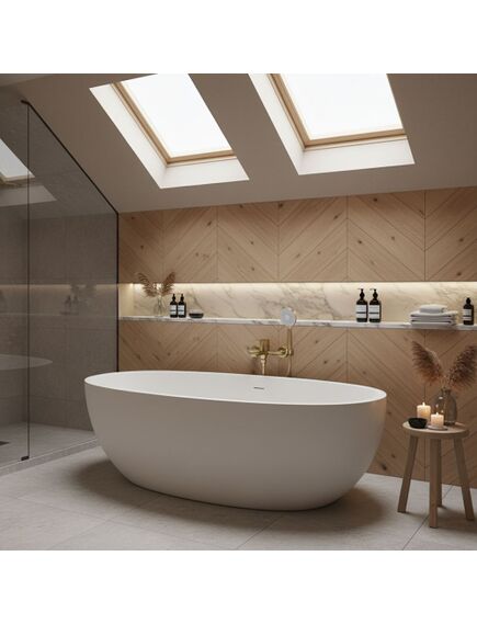 Rea Sanitary Bateria wannowa REA DROP Złota Szczotkowana, 2 image