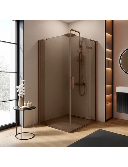 Rea Sanitary Kabina Prysznicowa REA Hugo 100x80 Miedź Szczotkowana, 2 image