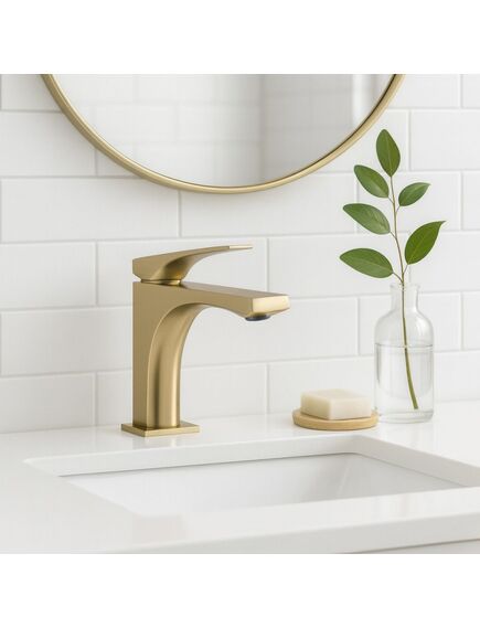 Rea Sanitary Bateria Umywalkowa REA Joe Złota Szczotkowana Niska, изображение 2