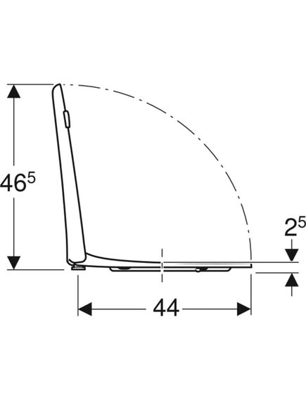 Geberit Selnova Comfort cietais WC vāks NT eņģes, uzstādīšana no apakšas, 4 image